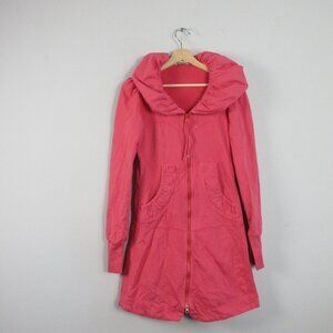 Prairie Underground Long Cloak Hoodie Jacket Women S Pink Organic Cotton 744